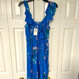 Ruffle sleeve midi dress